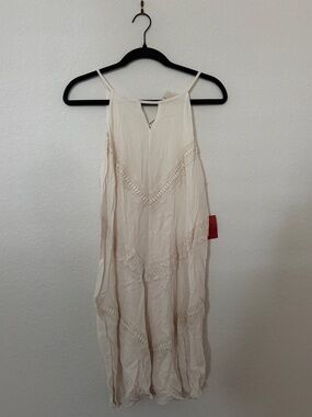 Mossimo Cream Crochet Detail Spaghetti Strap Maxi Dress